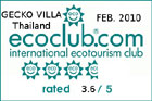 eco rating of the villa